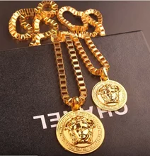 Marca de Moda 24 k Oro Cadena Hombres Collar Trenzado de Lujo Colgantes de Cadena Larga de la Joyería de Hip Hop Hombres Mujeres Regalo iftec