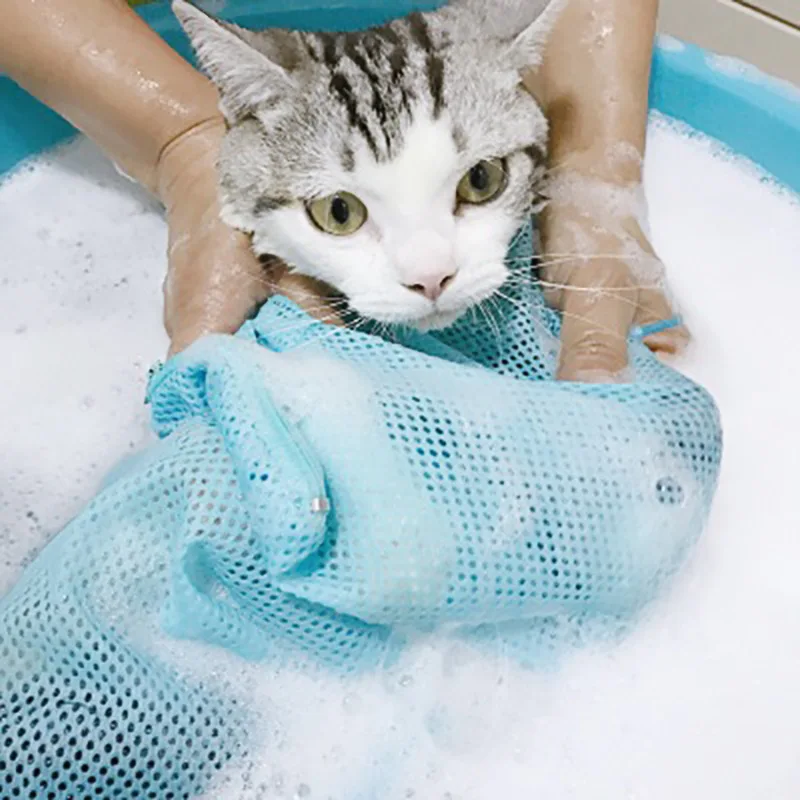 

Mesh Cat Grooming Bathing Mesh Cats Adjustable Washing Bags For Pet Bathing Nail Trimming Injecting Anti Scratch Bite Restraint