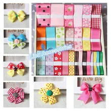 26 Yards Elegante Druckte Grosgrainbänder Bunte Dot Gemischt Organza Satin Grosgrain-Band-Set Kinder DIY Hairbow Zubehör