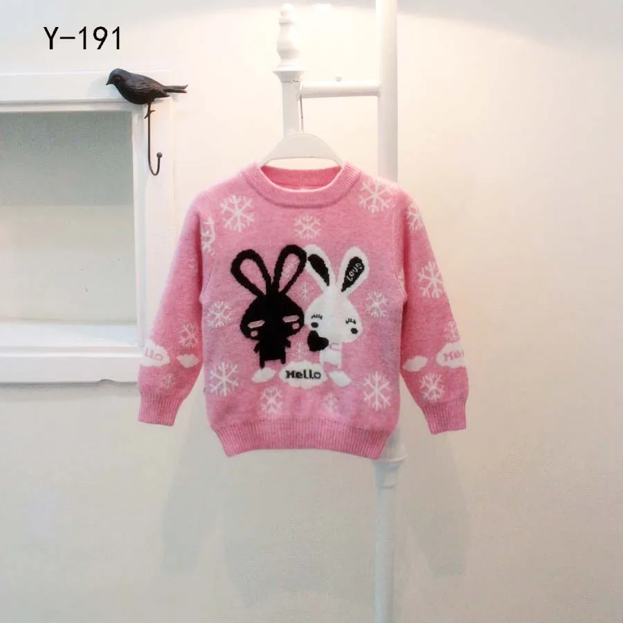 

Children's cashmere sweater girls big baby sweater knit cashmere sweater round neck pullover thickening