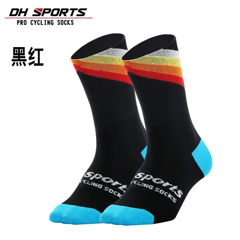 Лучшие Спортивные носки DH SPORTS Pro ветрозащитные высокие велосипедные Coolmax для