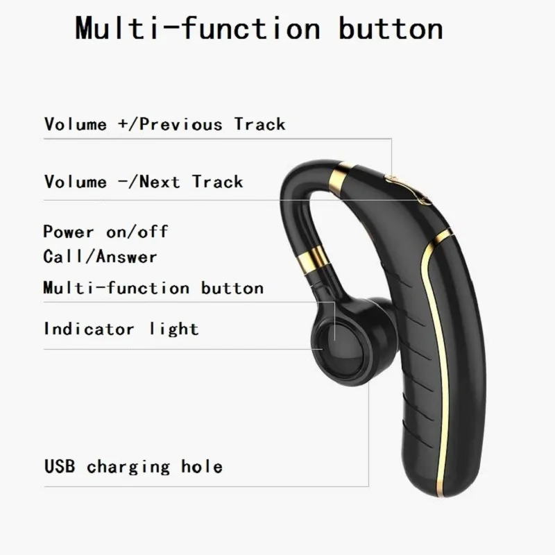  2019 Newest Bluetooth Headset FC1 Wireless Bluetooth Earphone Earbuds Stereo HD Mic Handsfree Busin - 33003564533