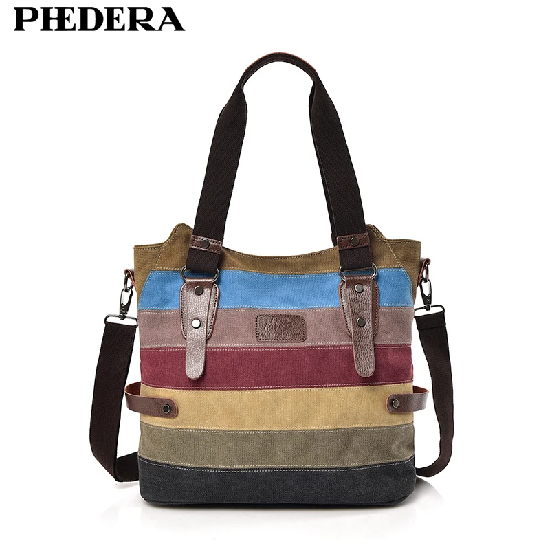New Fashion Rainbow Women Shoulder Bags High Quality Canvas Casual Female Handbags Striped Ladies Bag Women Purse 2019 Hot New Fashion Rainbow Women Shoulder Bags High Quality Canvas Casual Female Handbags Striped Ladies Bag Women Purse 2019 Hot