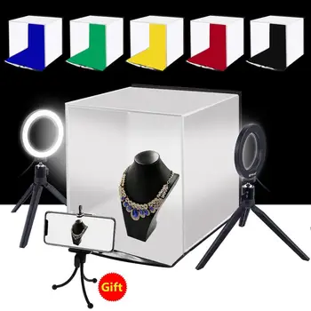 

PULUZ Portable Softbox 30*30CM Light Box Studio LED Photo Lightbox &6 Colors Backdrops For Tabletop Photography LED lighting Box