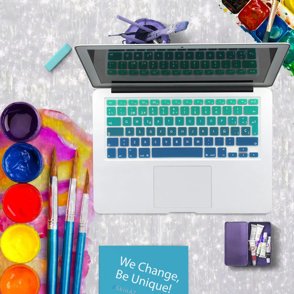Наклейка на клавиатуру для MacBook Pro силиконовая наклейка с градиентными цветами