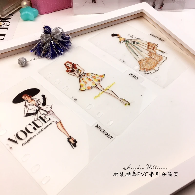 

5pcs/Lot New Fashion Beauty Sexy City Girl A5 A6 Spiral Notebook Divider Cute Organizer Separator Pages Index Paper inner paper
