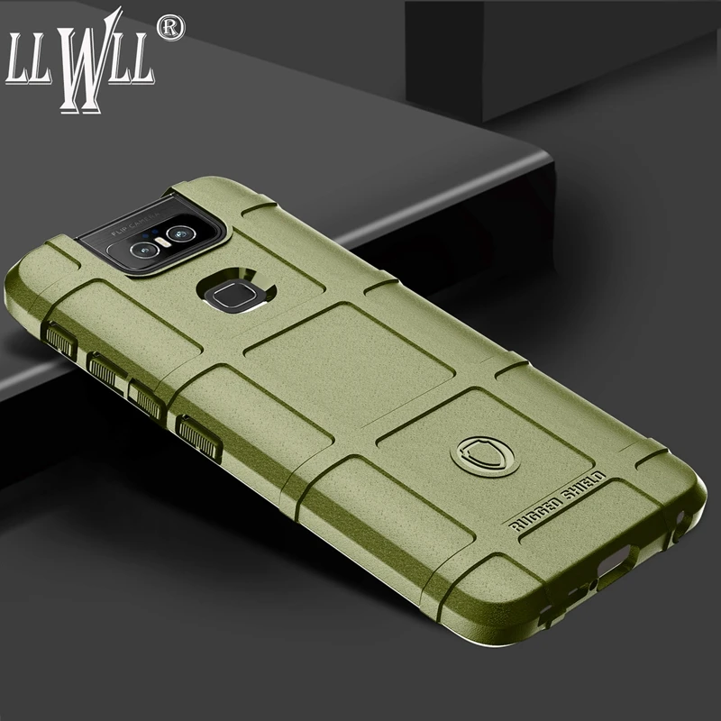 

For Asus ZenFone 6 ZS630KL Case Armor Green Silicone Bumper Case For Asus ZenFone 6 ZS630KL Back Cover For Asus Zenfone 6 Case