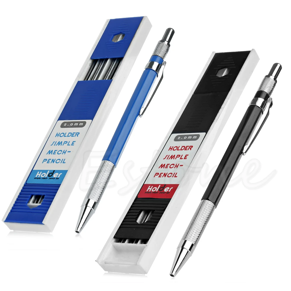 2mm 2B Lead Holder Automatic Mechanical Drafting Draughting Pencil 12x