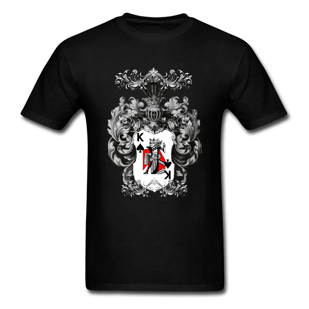 Poker king Special Mens T Shirt Round Neck Short Sleeve 100% Cotton Tops Tees 3D Printed Tops Shirts Drop Shipping Poker king black