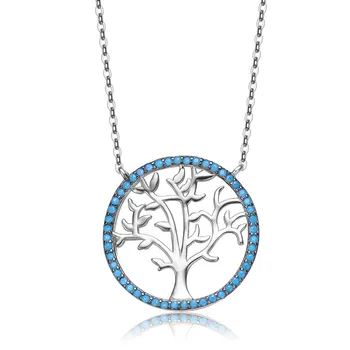 

Aceworks Life Tree Pendant 925 Sterling Silver Necklaces Jewelry Vintage Life Tree Necklaces & Pendants Choker Blue Stone NE1305