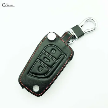 

Fashion Men Leather Keychain For Toyota Camry Highlander Corolla Prado REIZ Crown RAV4 Hilux Vitz,3 Button Buttons
