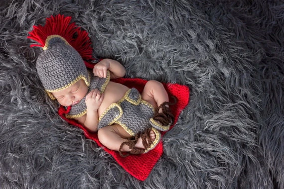 Ensemble D Accessoires De Photographie Pour Bebes Vetements De Guerrier Spartiate Tricot Crochet Fait A La Main Dessin Anime Mignon Accessoires De Photographie Ensemble De Tenues Pour Aliexpress