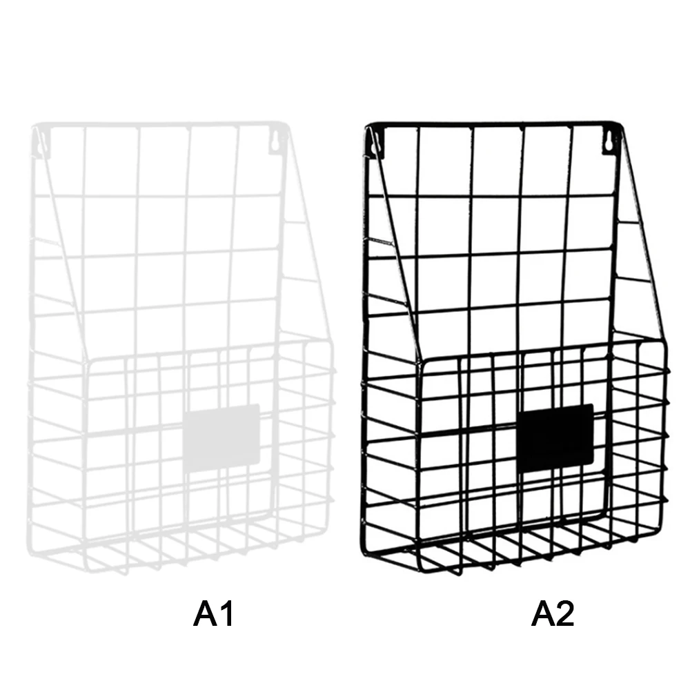 Простое железное настенное крепление стойка железная корзина для хранения журнал коробка для хранения Настенные подвесные стеллажи для
