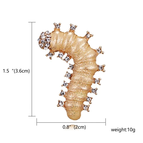 RINHOO модные броши пауки с желтой Пчелой для Мужчин, Ювелирные изделия с героями мультфильмов, модные женские броши для мужчин - Окраска металла: caterpillar