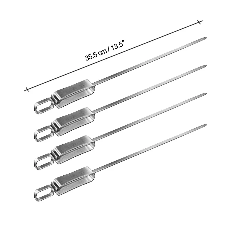 13.5'' Barbecue Skewers Flat Metal Stainless Steel BBQ Grill Shish Kebab Large Skewer Sticks Needle Outdoor Accessories Tools
