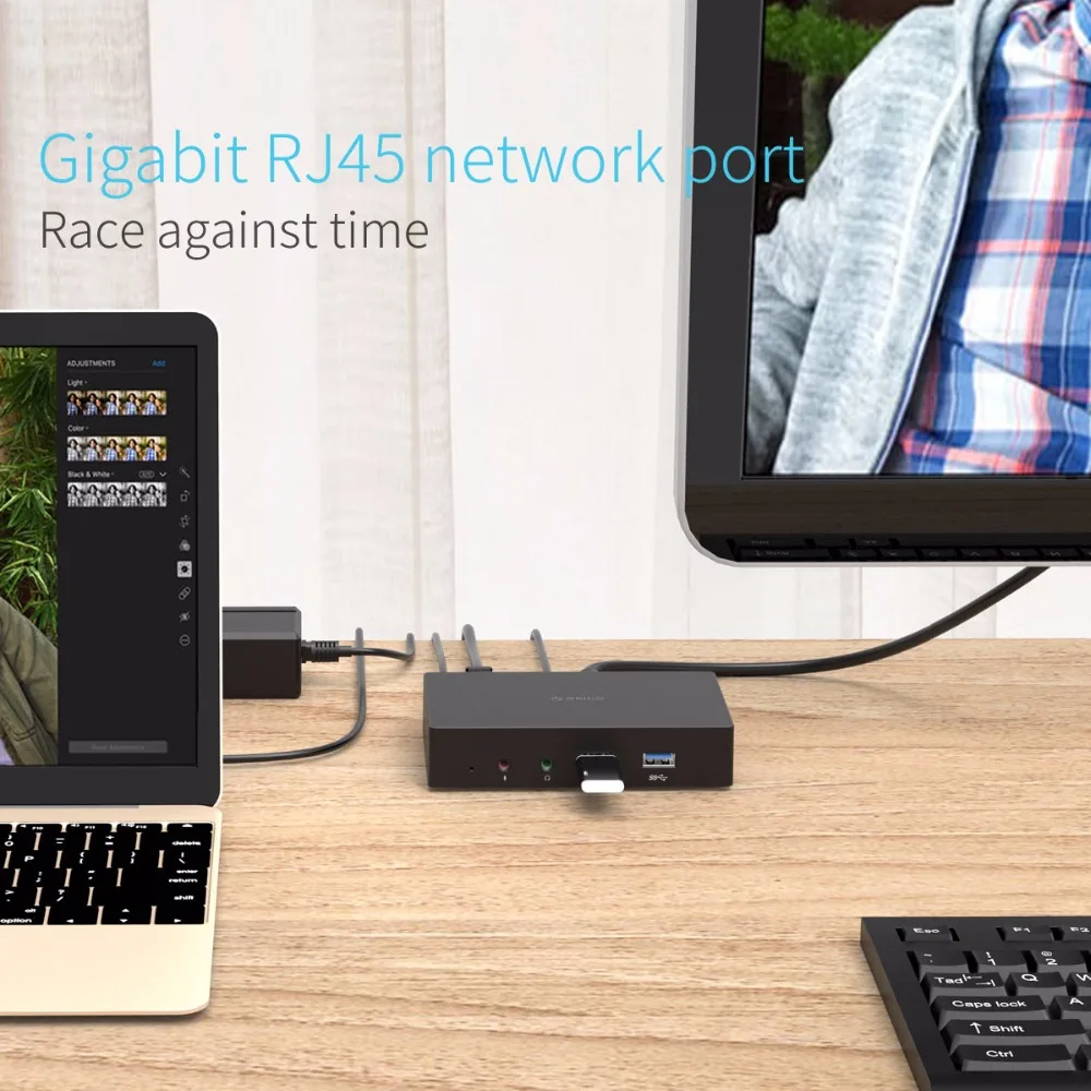  ORICO USB HUB Type-C Universal Docking Station with 6 USB3.0-A Ports and Type-C PD DC 12V RJ45 HDMI