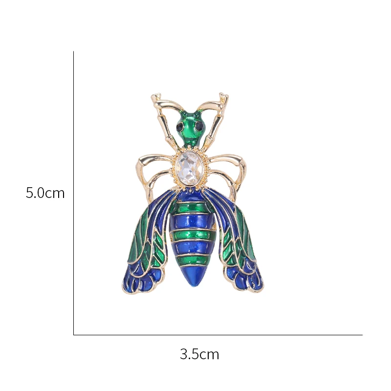 Baiduqiandu Синий и Зеленый Эмалированный металл брошь в виде жука булавки для женщин