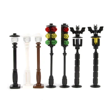 

MOC City Accessories Building Blocks Halloween Bat Vintage Street Light Blocks Traffic Light Model Figure Parts Bricks Toys