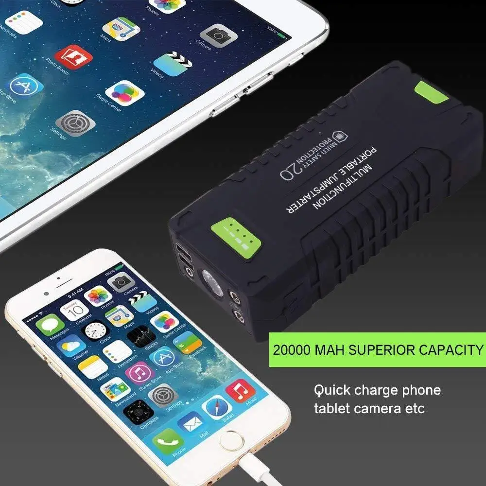 Автомобильный стартер 1000A 20000mAh Power Bank пусковой усилитель устройства 12В аварийное
