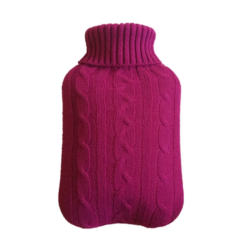 Вязаный защитный чехол для 2 литра большой грелки ПВХ грелки сумки для воды Анти-обжигающий чехол согревающий руки 16 цветов - Цвет: BY