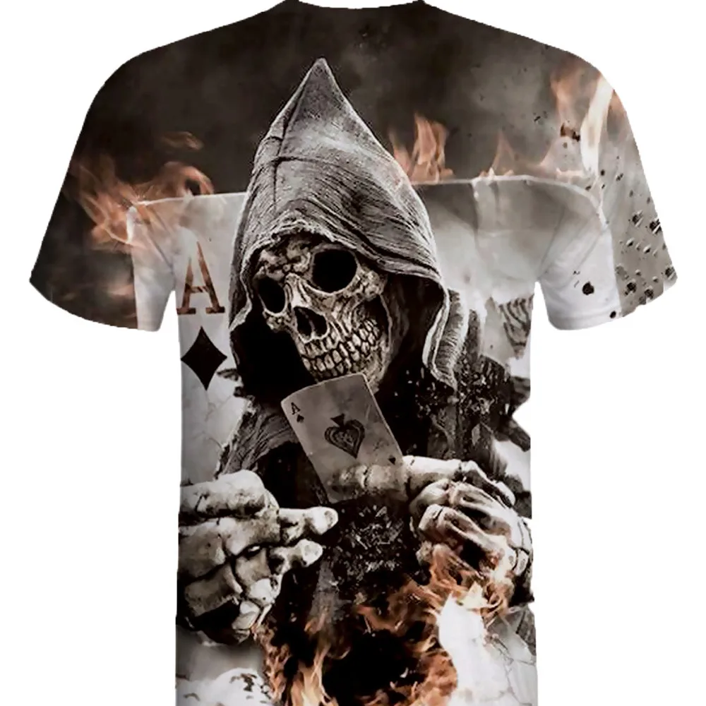 

Fashion Men Blouse 2019 Mens Skull 3D Printing Tees Shirt Short Sleeve T-Shirt Blouse Tops