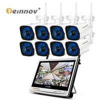 Einnov 1080P 2MP Беспроводная система видеонаблюдения ip-камера NVR 12 дюймов ЖК-монитор 4Ch 8CH Camara wifi комплект видеонаблюдения P2P
