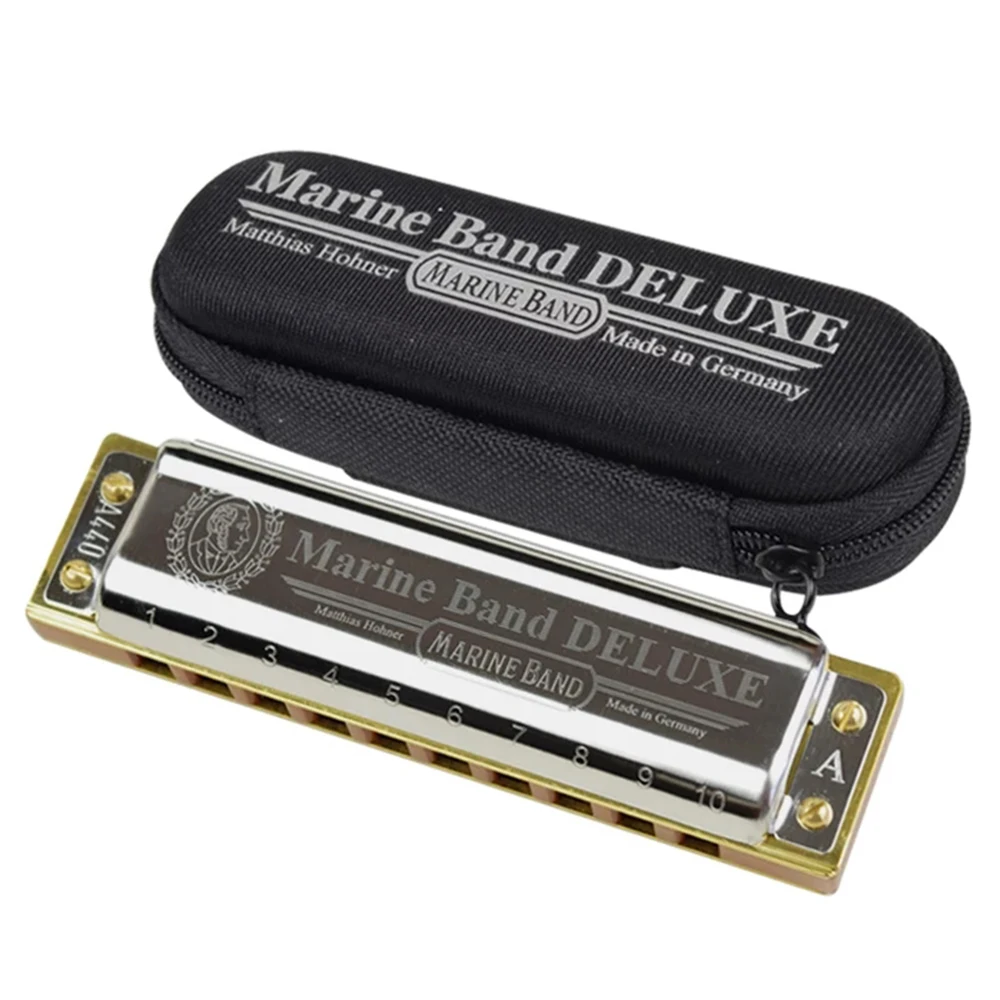 Hohner البحرية الفرقة ديلوكس سلم موسيقي 10 حفرة هارمونيكا الفم الجهاز Instrumentos مفتاح C البلوز القيثارة Pearwood مشط آلات موسيقية