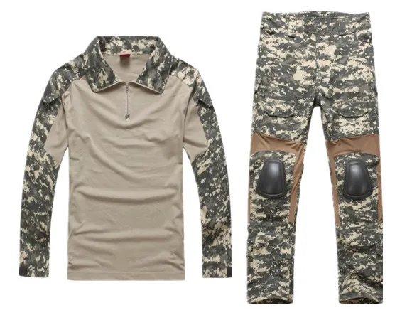Gen2 страйкбол рубашка BDU с длинным рукавом, брюки и колодки Военная военная форма AOR1 - Цвет: ACU