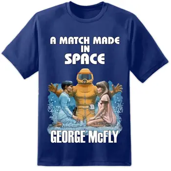 

Mens Back To The Future George McFly Book Cover T Shirt Flux Capacitor Retro Cartoon t shirt men Unisex New Fashion tshirt