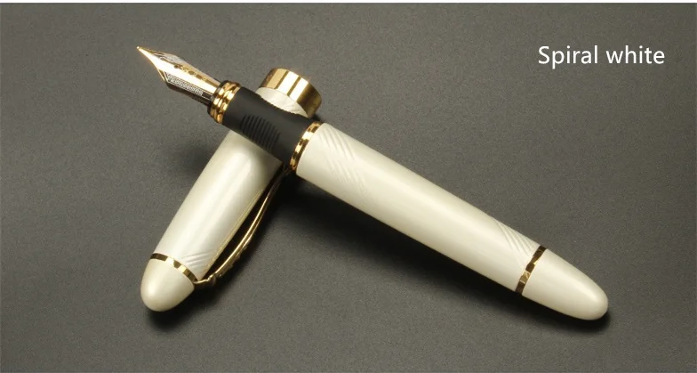 Jinhao 450, тонкая перьевая ручка Iraurita с золотым наконечником для подписи, канцелярские принадлежности, школьные принадлежности, Canetas escolar FB293 - Цвет: Spiral white