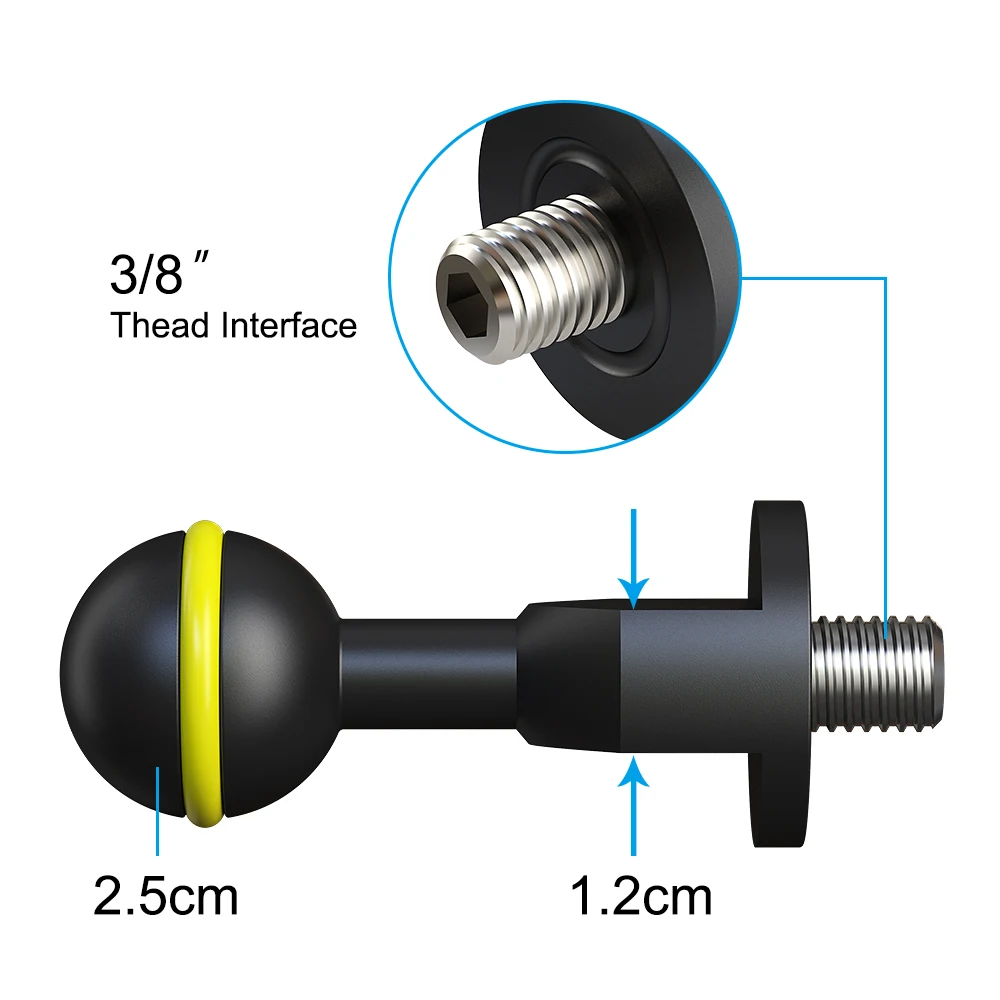 1 ''шариковый адаптер с 3/8" винт для подводной камеры держатель для подводной съемки