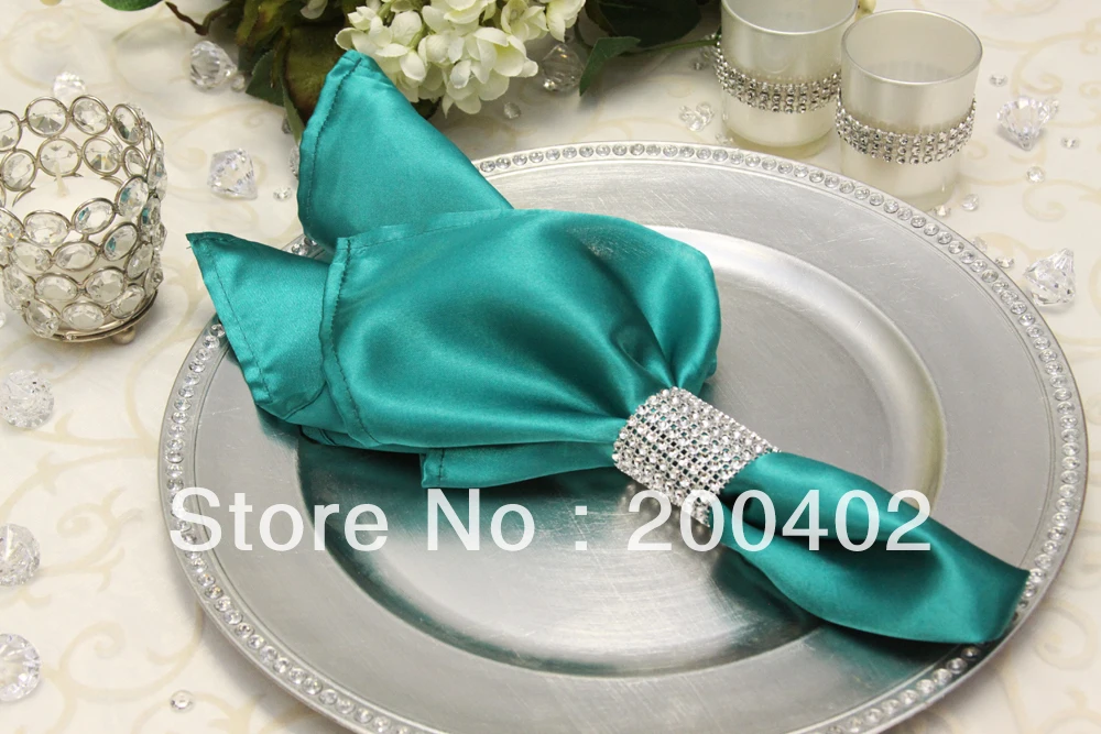 free shipping jade plain satin napkin for wedding and banquet /napkins