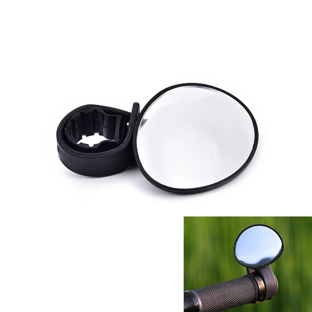 Flexible Bike Bicycle Cycling Rearview Handlebar Glass Mirror Blackin