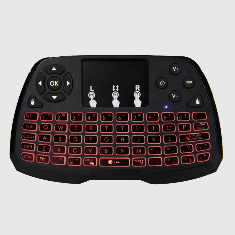 2 4 GHz Беспроводная мини клавиатура с подсветкой Клавиатура Air Mouse Touchpad контроллер
