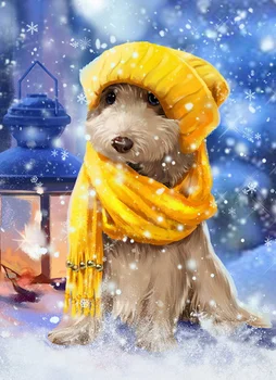 

5D Diy Diamond Painting "Cute Cartoon Dog" Full round Diamond Embroidery Needle Rhinestone Sticker Wall Sticke
