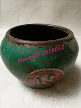 

Archaize Tibet Mosaic Turquoise Old Turquoise gems small copper tire pot