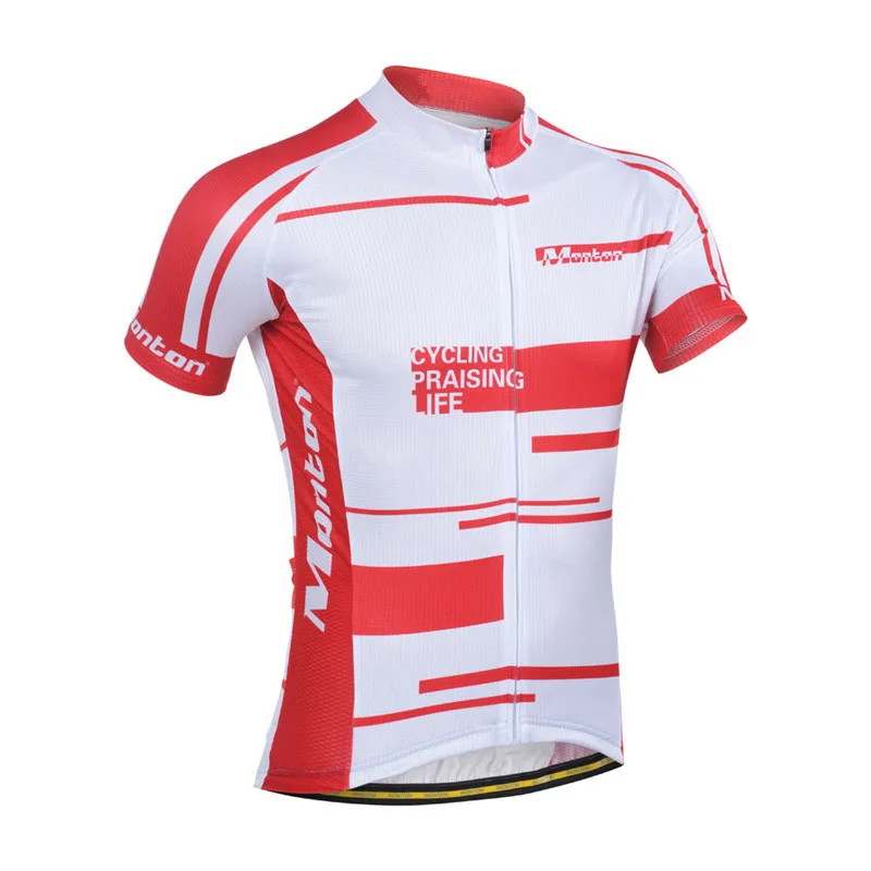 Billig 2014 Monton plus Radtrikot Kurzarm Weiß Rot xxg_48176