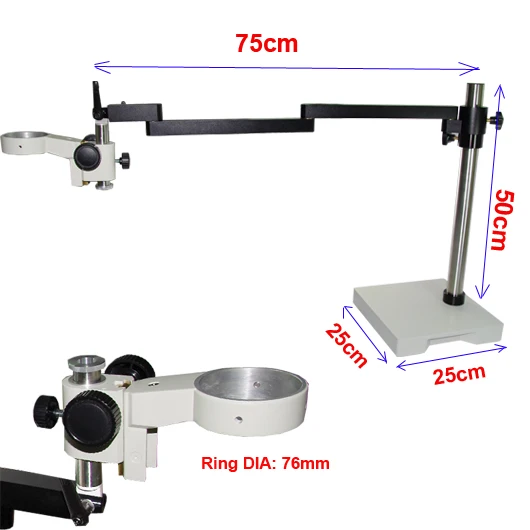 

Long Arm Heavy Duty 76mm Holder Boom Large Adjustable Stereo Microscope System Table Stand Arm