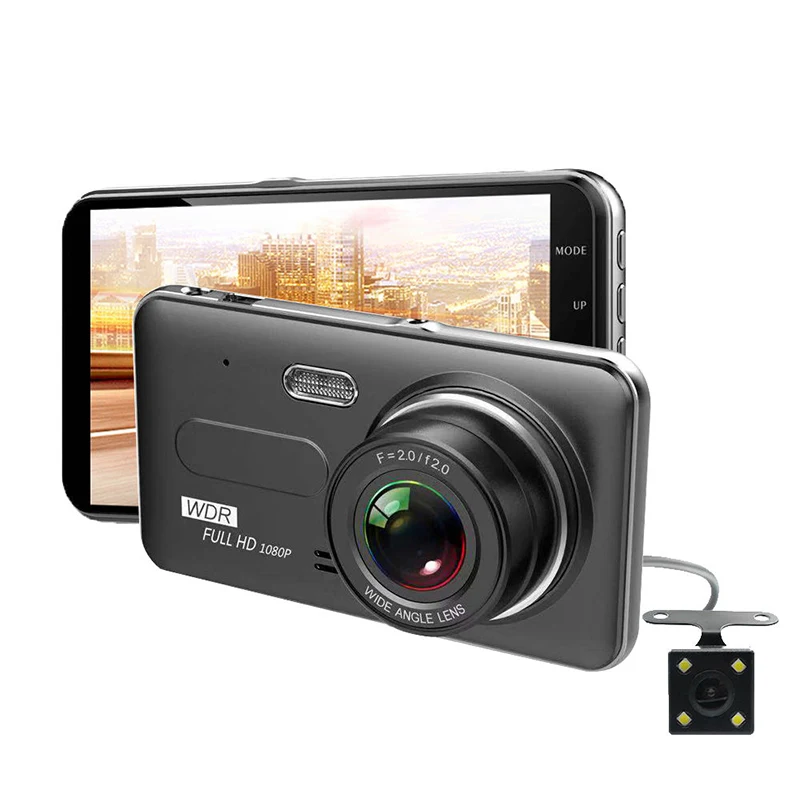 Автомобильный видеорегистратор 4 &quotDash Cam для транспорта с двумя объективами