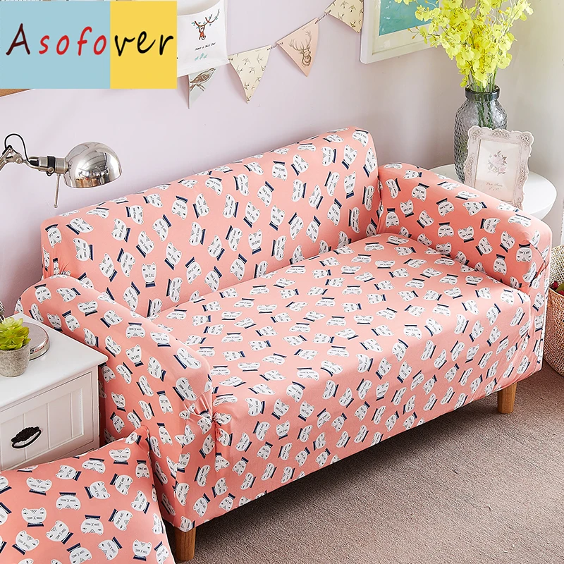 Asofver розовый Кошачий лежак Чехлы для гостиной чехол дивана эластичные Угловые