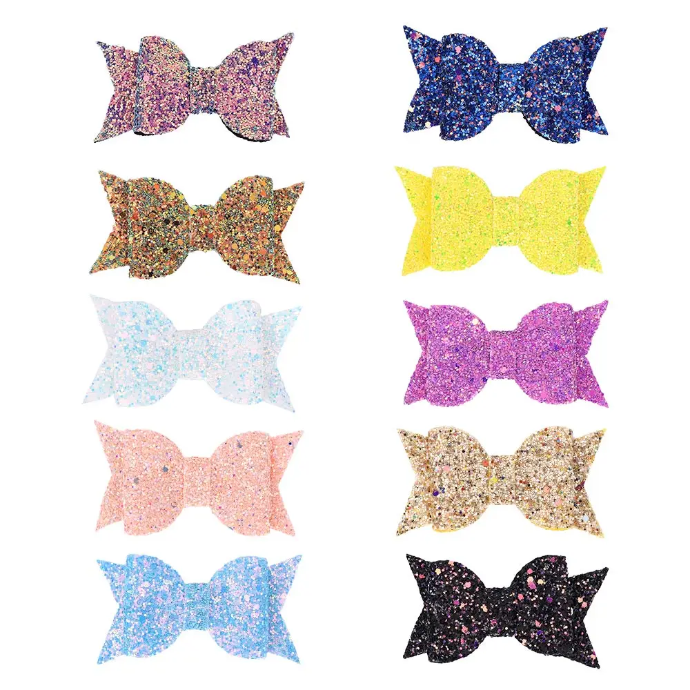 Shiny Bow Hair Clips for Girls Colorful Sweet Glitter Kids Hairpins Bowknot Barette cheveux Baby Hair Accessories