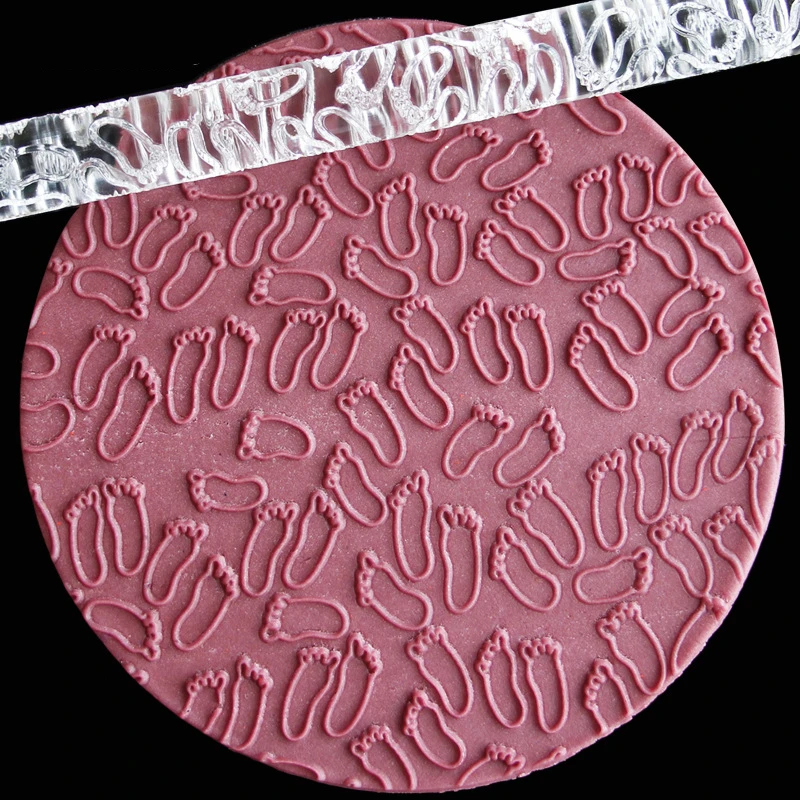 

Foot Textured Embossed Acrylic Rolling Pins Fondant Cake Decorating Tools E204