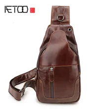 AETOO Nouveau Mince Du Sein Sacs Hommes En Cuir de Coussin Cowboy Épaule Messenger Casual Grande Capacité Poitrine Veste