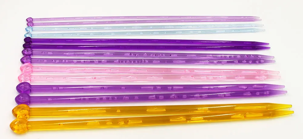 14 шт многоцветные пластиковые хрустальные спицы для вязания Ткачество инструмент агрегат Кристалл вязание инструменты Акриловые Иглы для шарф свитер
