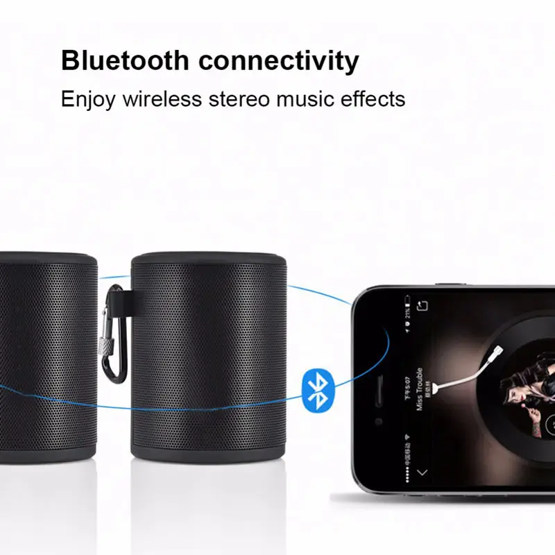 T2 Мини беспроводной Bluetooth динамик на открытом воздухе велосипедный портативный водонепроницаемый динамик s душ стерео бас громкий динамик Mp3 Play