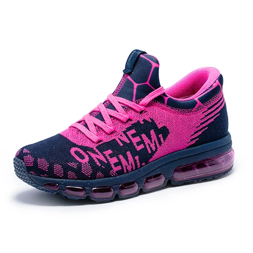 ONEMIX, мужская обувь для бега, уличные спортивные кроссовки, амортизирующая мужская спортивная обувь, zapatos de hombre, Мужская беговая Обувь, Размеры 35-46 - Цвет: Pink Blue Women
