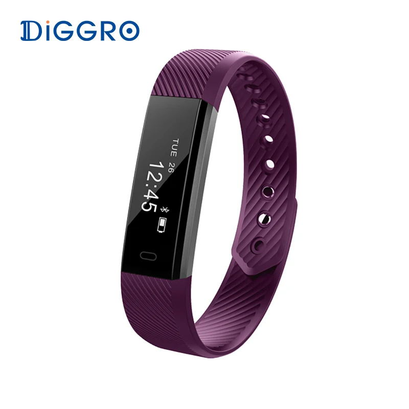 

Diggro ID115 Smart Bracelet Bluetooth 4.0 Pedometer Calorie Sleep Monitor Call/SMS Reminder Sedentary Reminder for Android IOS