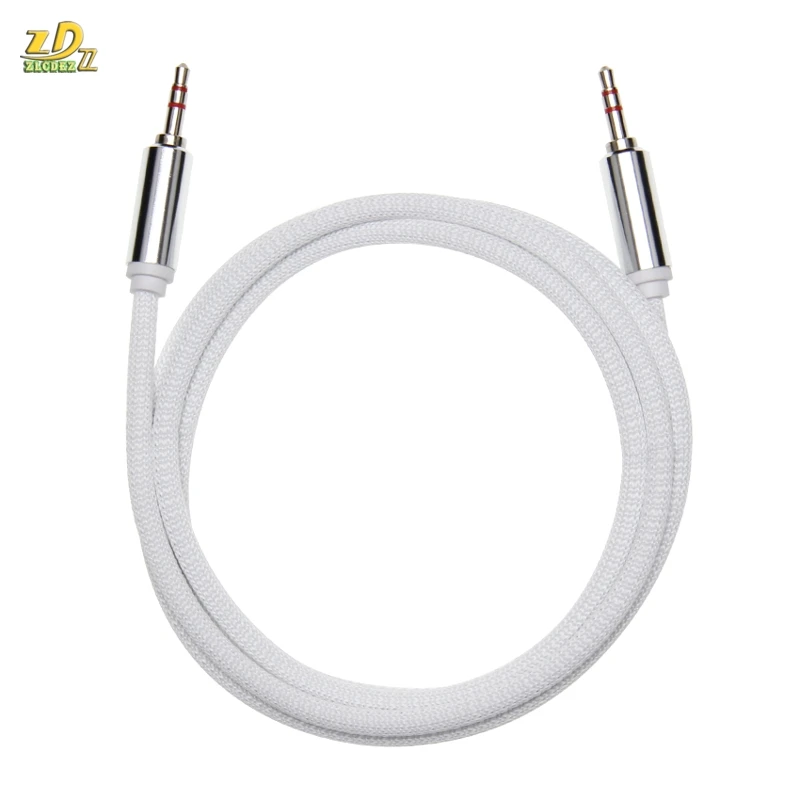 1 5m 3 5mm cloth Fabric Braid jack to jack aux cord Audio Cable for iphone Car MP3 Headphone Speaker AUX Cable wholesale 500pcs