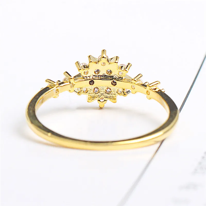 GS Size 6 To 10 Top Stainless Steel Rings For Women Chic Cute Snowflake Girl Ring Delicate Engagement Wedding Flower Jewelry R5