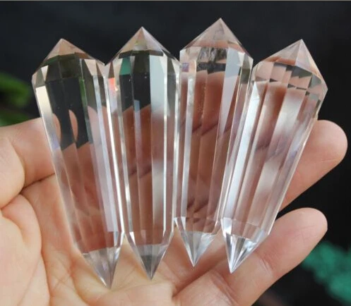 

4 Pcs VOGEL Style Natural Clear QUARTZ CRYSTAL 12 sided DT Wand POINT